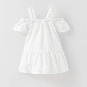 Zara Girls Cut Out Embroidered Dress